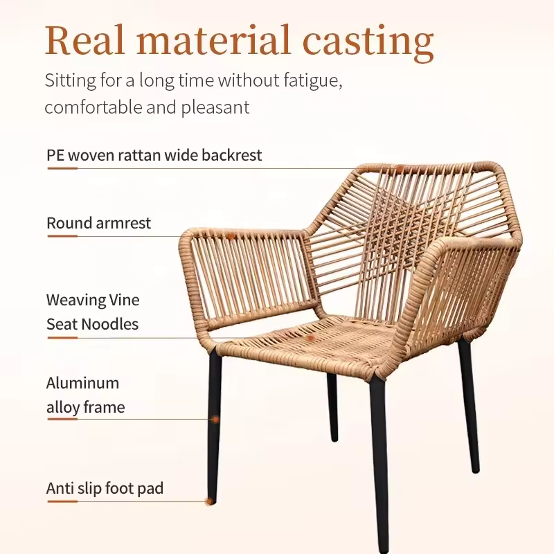 Natural Harmony Stylish Woven Rattan Outdoor Dining Set