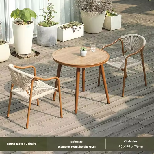 Natural Rattan Bistro Set for Cozy Outdoor Living