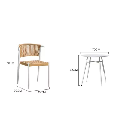 Compact Chic Modern Minimalist Rattan Bistro Set for Urban Spaces