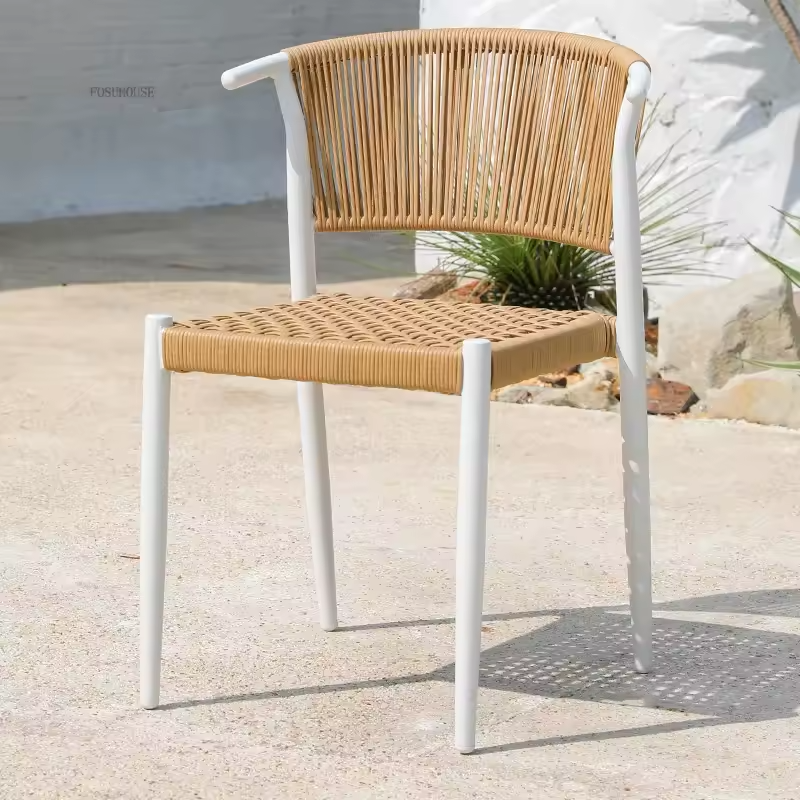 Compact Chic Modern Minimalist Rattan Bistro Set for Urban Spaces