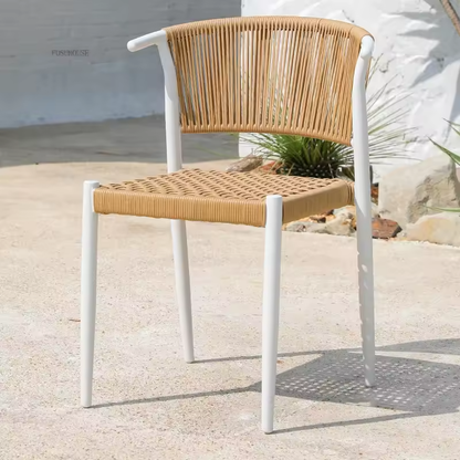Compact Chic Modern Minimalist Rattan Bistro Set for Urban Spaces