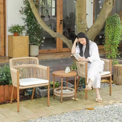 Handwoven Rattan Lounge Set for Relaxing Outdoor Moments