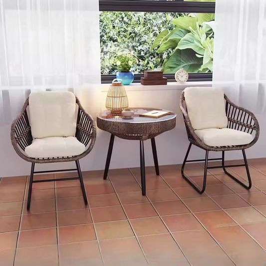 Handwoven Rattan Bistro Set for Indoor & Outdoor Comfort