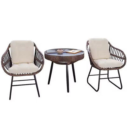 Handwoven Rattan Bistro Set for Indoor & Outdoor Comfort