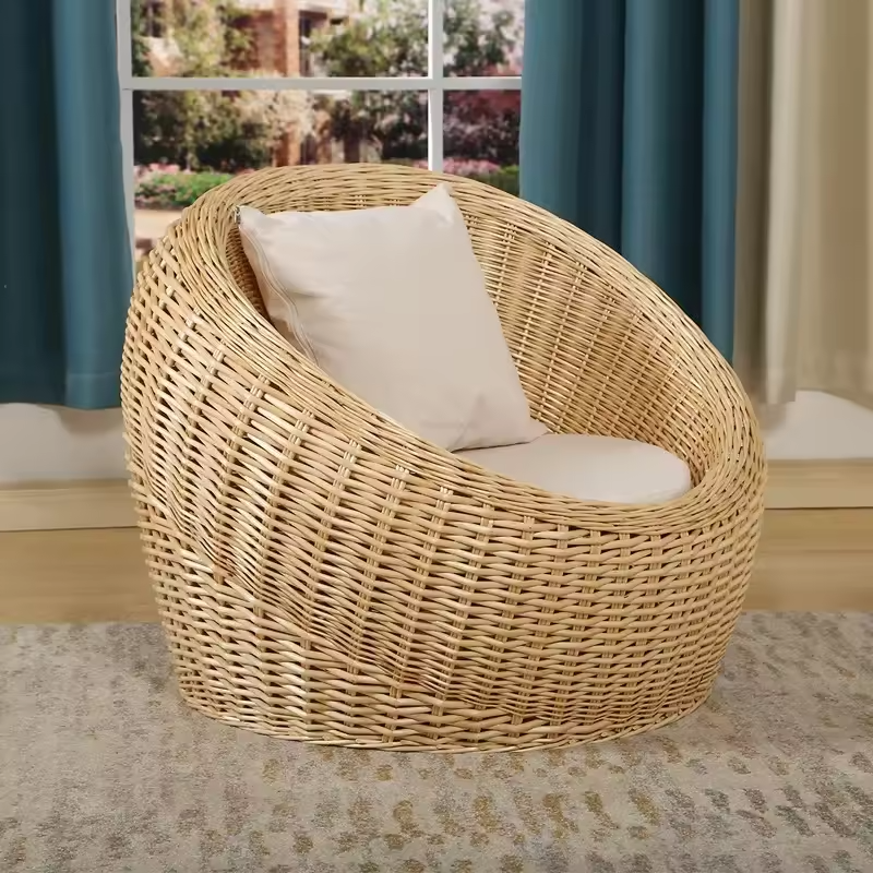 Handwoven Rattan Lounge Chair Set – Cozy & Stylish IndoorOutdoor Seating