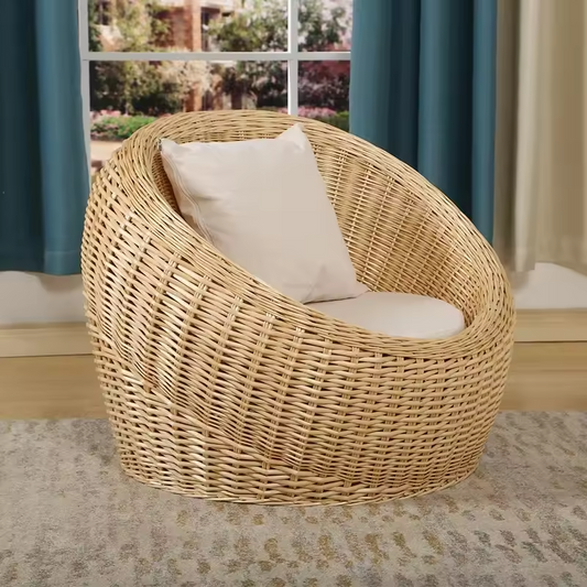Handwoven Rattan Lounge Chair Set – Cozy & Stylish IndoorOutdoor Seating