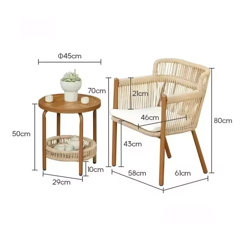Handwoven Rattan Lounge Chair Set – Cozy & Stylish IndoorOutdoor Seating