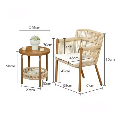 Handwoven Rattan Lounge Chair Set – Cozy & Stylish IndoorOutdoor Seating